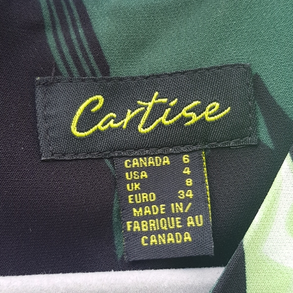 🇺🇦 Fundraiser: Cartise Green Tropical Print Dress - Picture 5 of 11